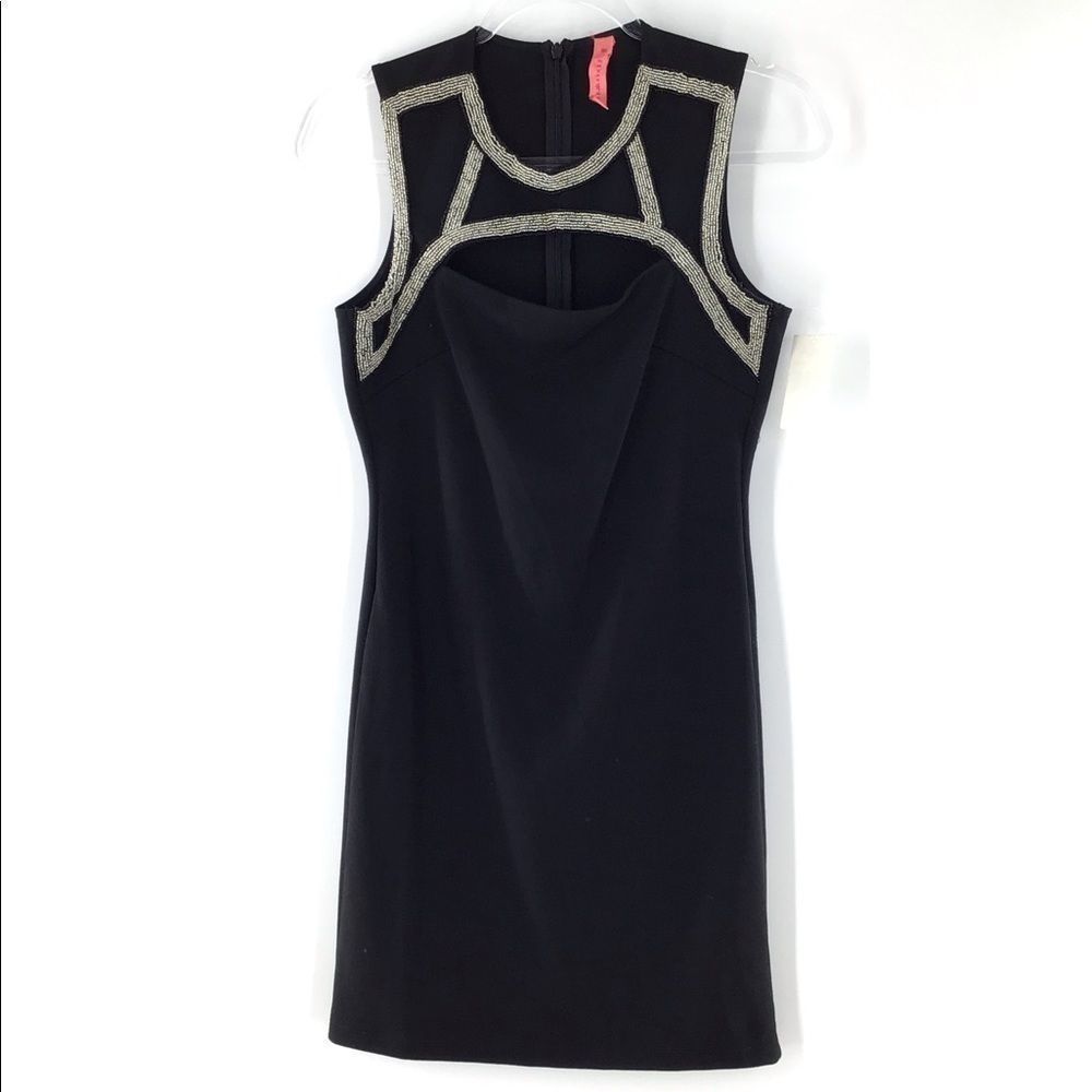 Eight Sixty Black Beaded Cocktail Dress NWT